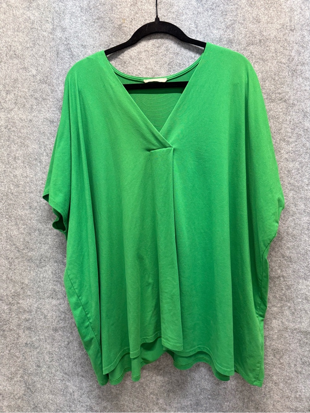 entro Bright Green V-Neck Draped Tunic Top - Womens XL - Office Casual Business
